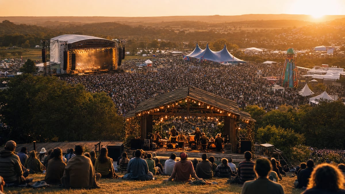 Editorial archive image illustrating Festival Diversification: Country, Americana, and Rock Merging Lineups.