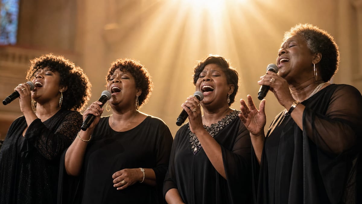 Editorial archive image illustrating The McCrary Sisters and Americana's Black Gospel Roots.